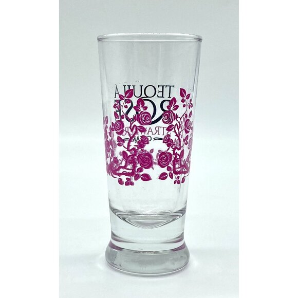Tequila Rose Strawberry Cream Tall 4.25" Shot Glasses Set Of 4 Black & Rose - Picture 4 of 5